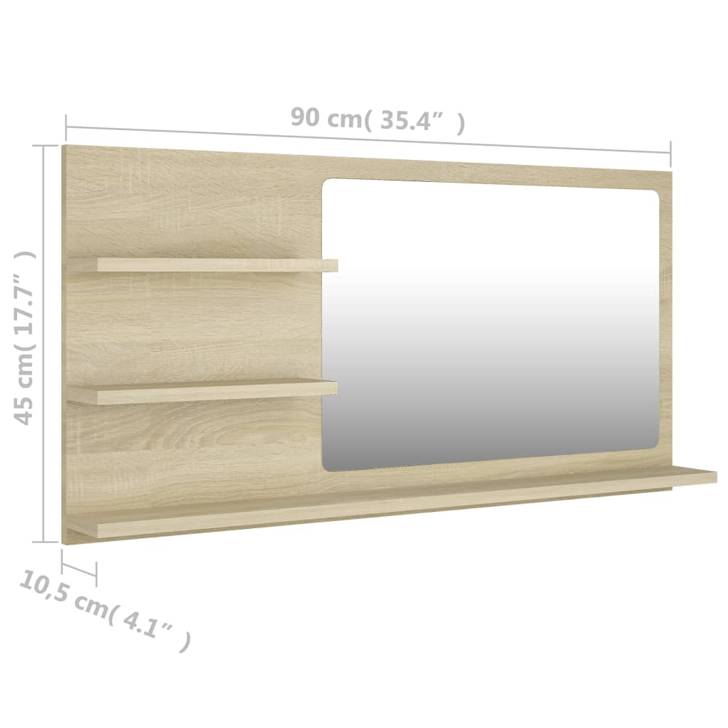 Bathroom Mirror 35.4&quot;X4.1&quot;X17.7&quot; Engineered Wood