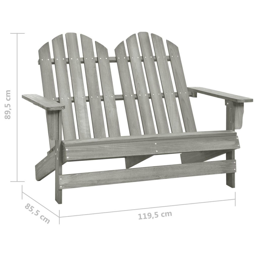 2-Seater Patio Adirondack Chair Solid Wood Fir