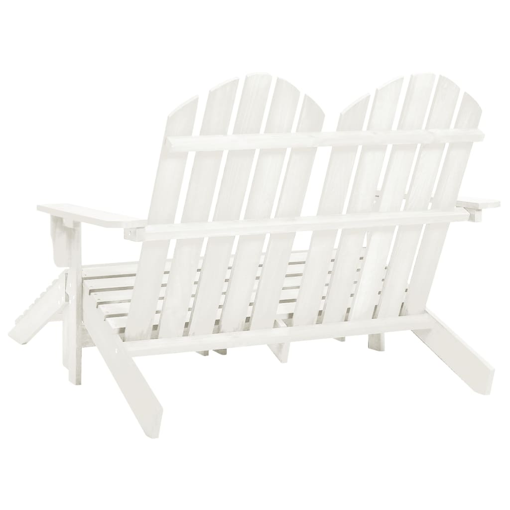 2-Seater Patio Adirondack Chair&Ottoman Fir Wood