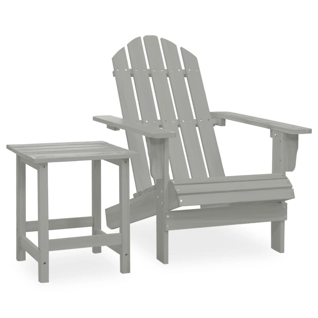 Patio Adirondack Chair With Table Solid Fir Wood