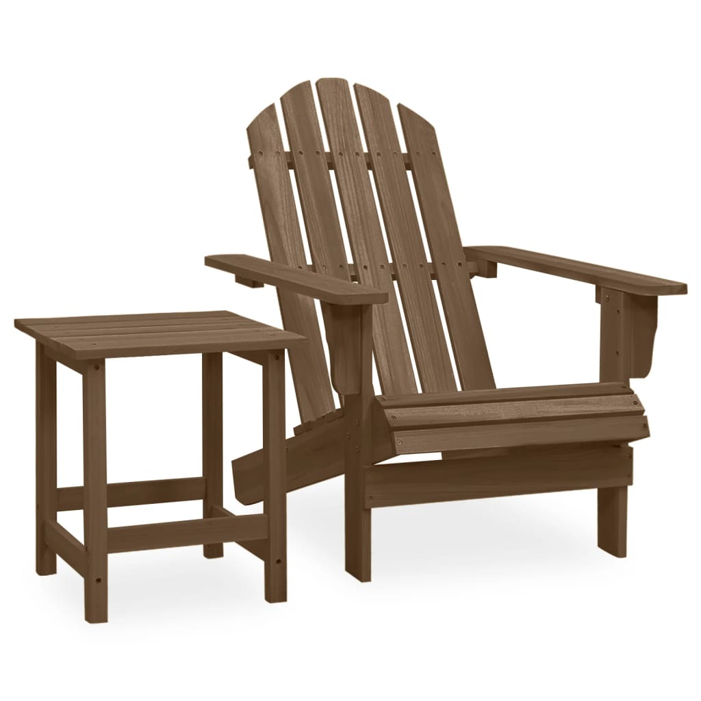 Patio Adirondack Chair With Table Solid Fir Wood