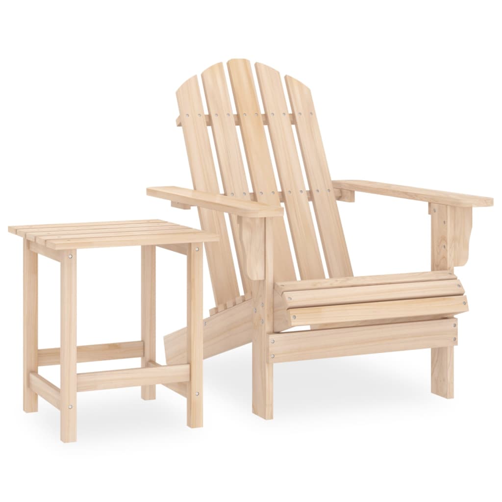 Patio Adirondack Chair With Table Solid Fir Wood