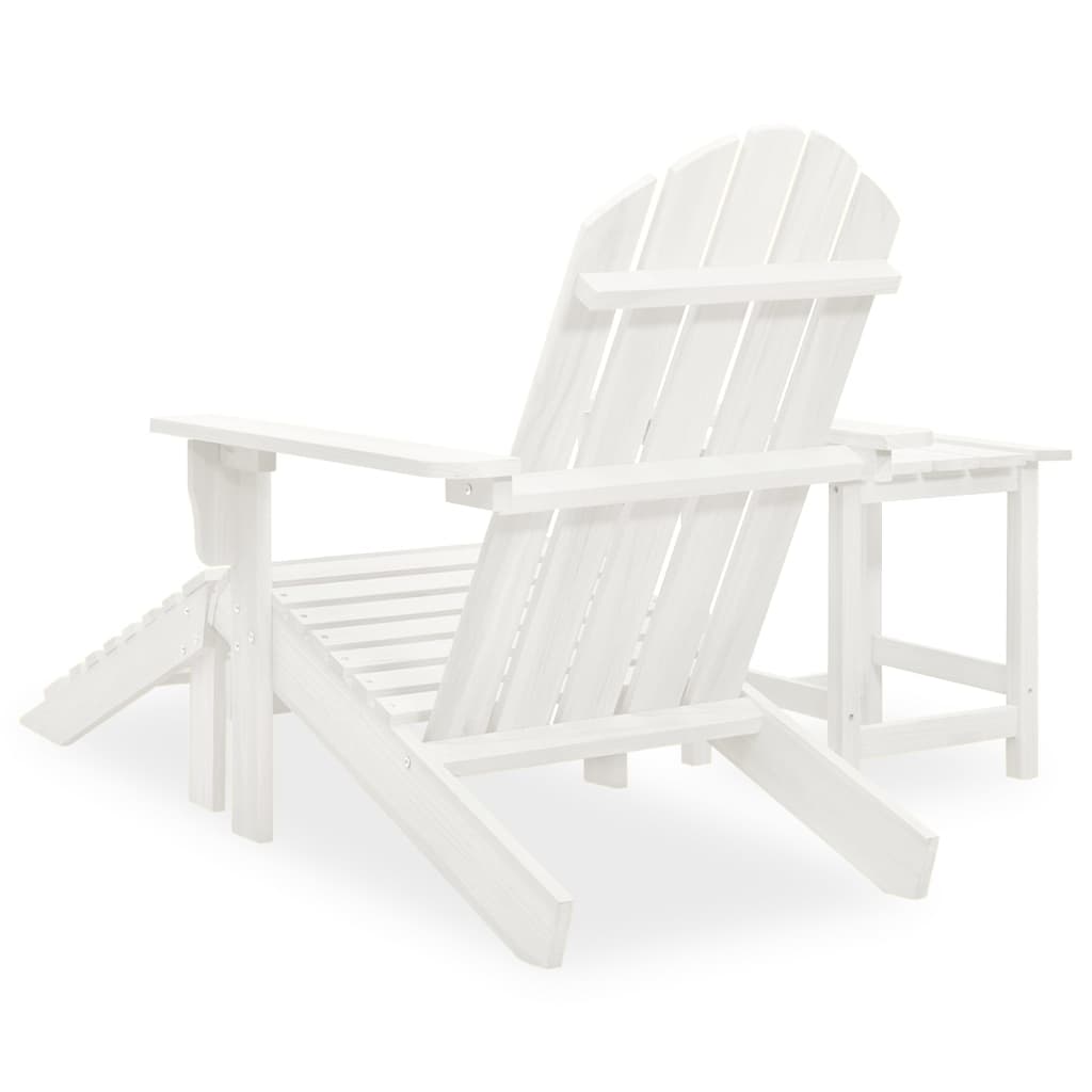 Patio Adirondack Chair With Ottoman&Table Solid Fir Wood