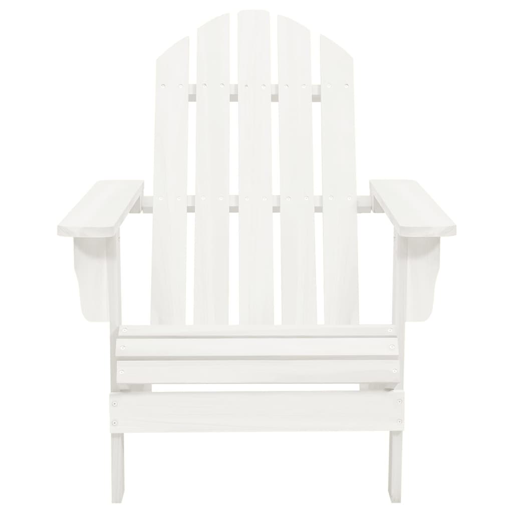 Patio Adirondack Chair With Ottoman&Table Solid Fir Wood