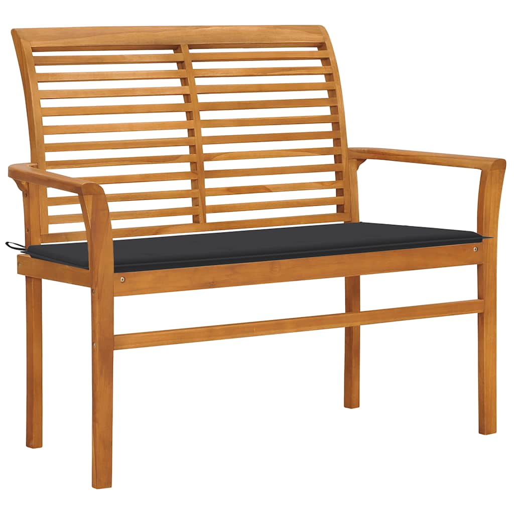 Patio Bench With Cushion 44.1&quot; Solid Teak Wood