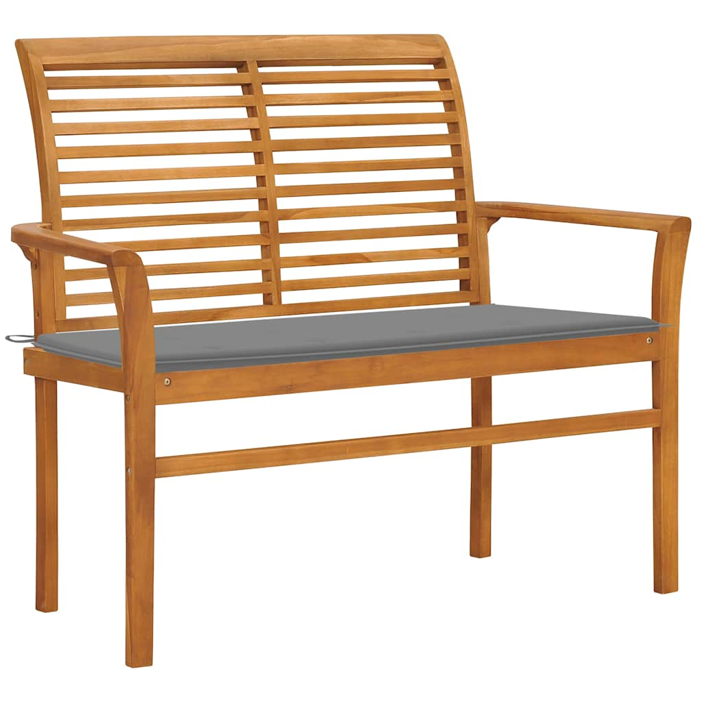 Patio Bench With Cushion 44.1&quot; Solid Teak Wood