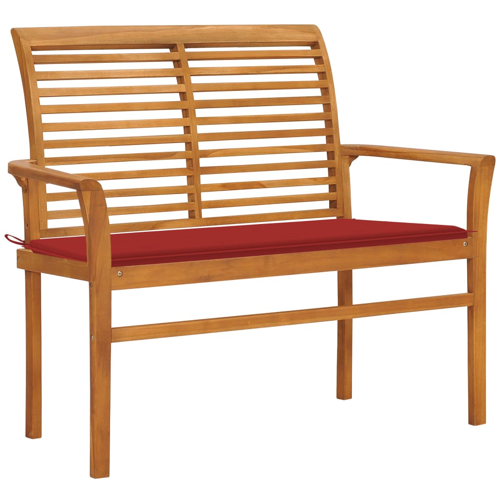 Patio Bench With Cushion 44.1&quot; Solid Teak Wood