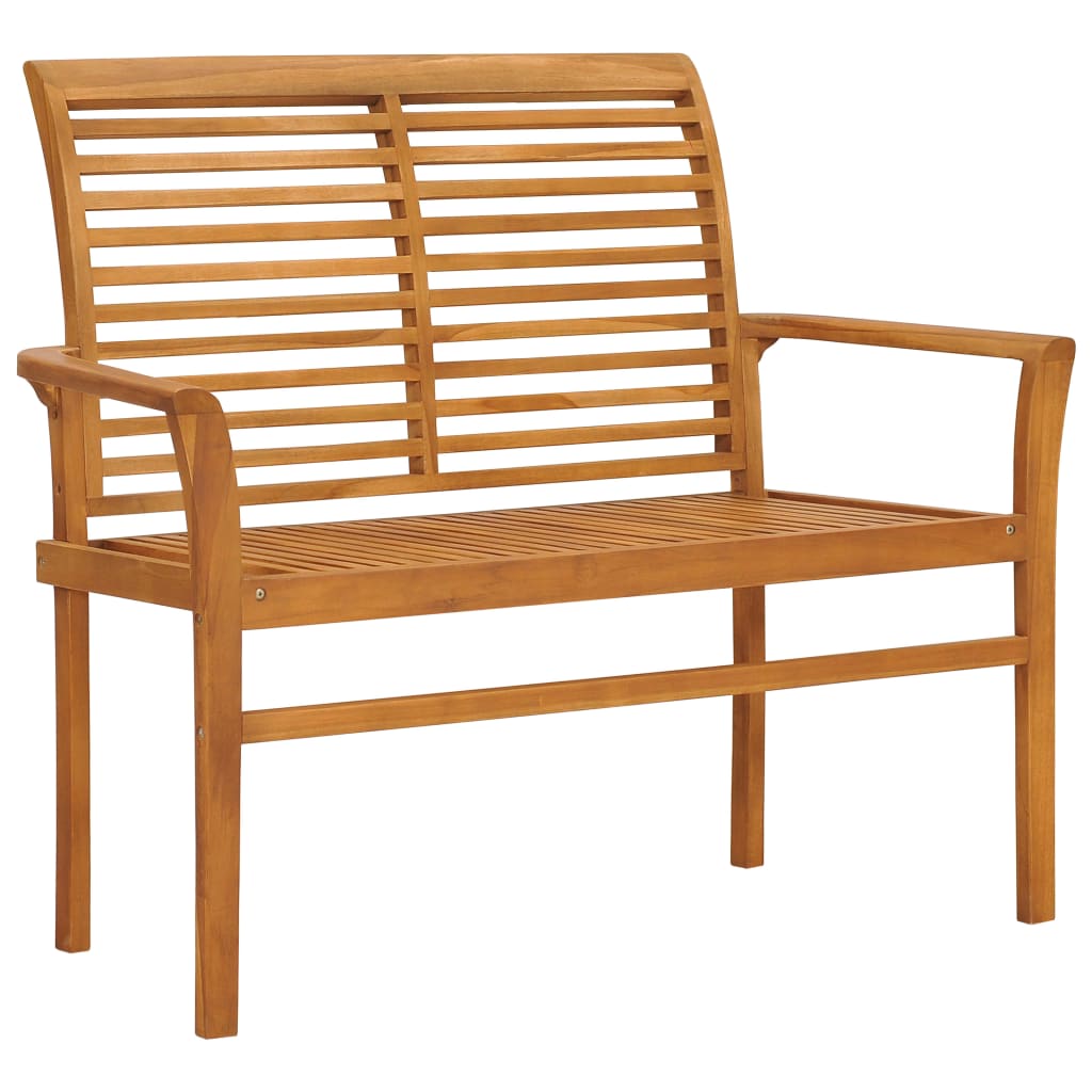 Patio Bench With Cushion 44.1&quot; Solid Teak Wood