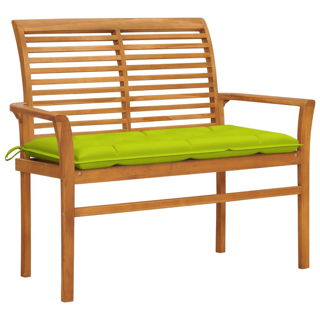 Patio Bench With Cushion 44.1&quot; Solid Teak Wood