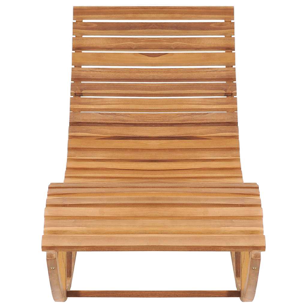 Rocking Sun Lounger With Cushion Solid Teak Wood