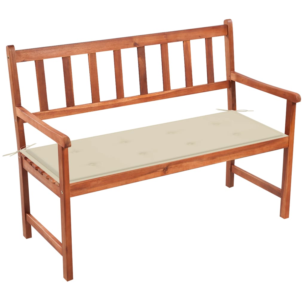 Patio Bench With Cushion 47.2&quot; Solid Acacia Wood