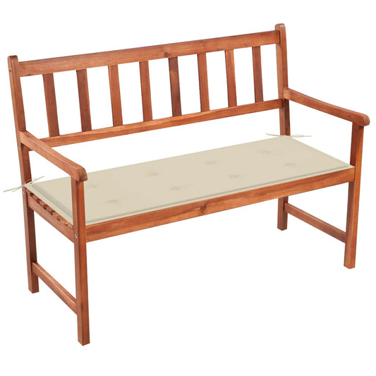 Patio Bench With Cushion 47.2&quot; Solid Acacia Wood