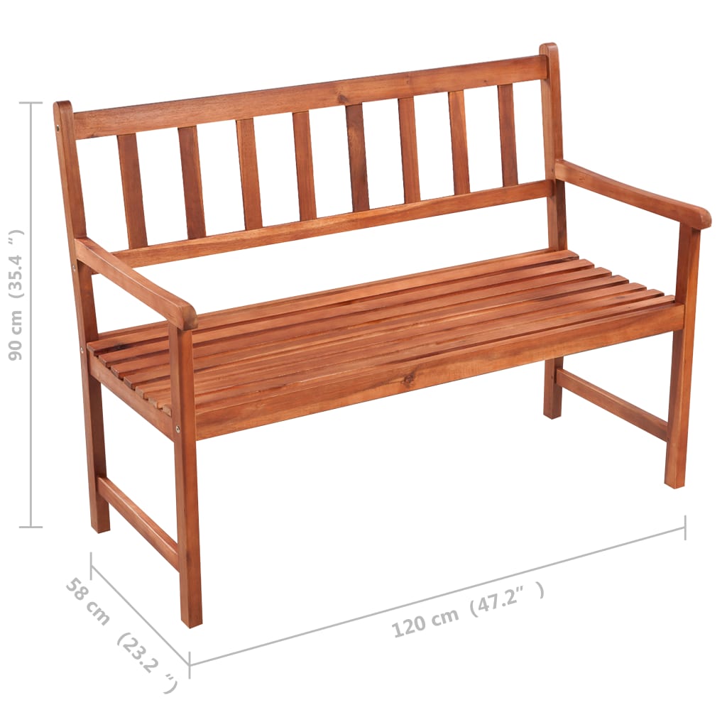 Patio Bench With Cushion 47.2&quot; Solid Acacia Wood