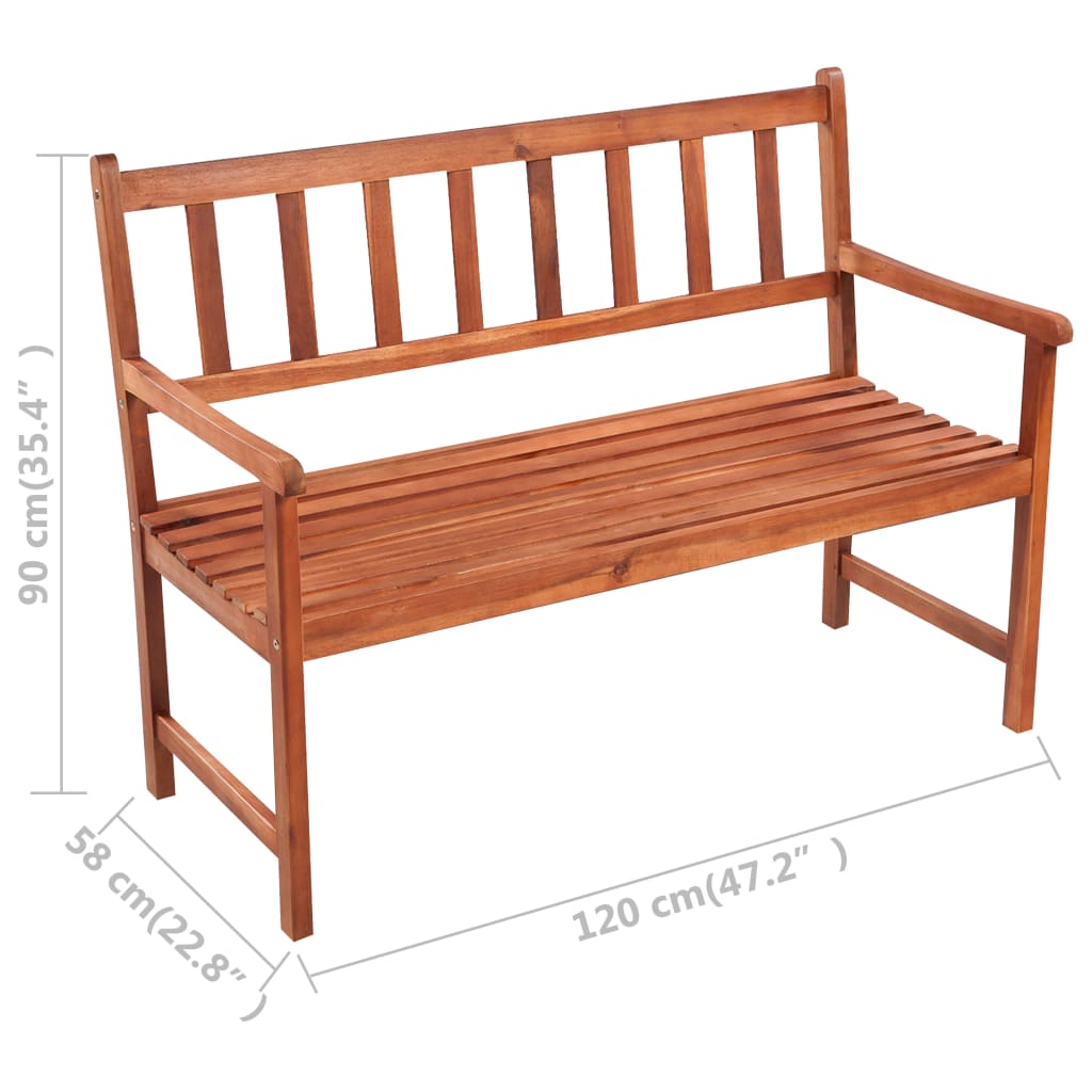 Patio Bench With Cushion 47.2&quot; Solid Acacia Wood