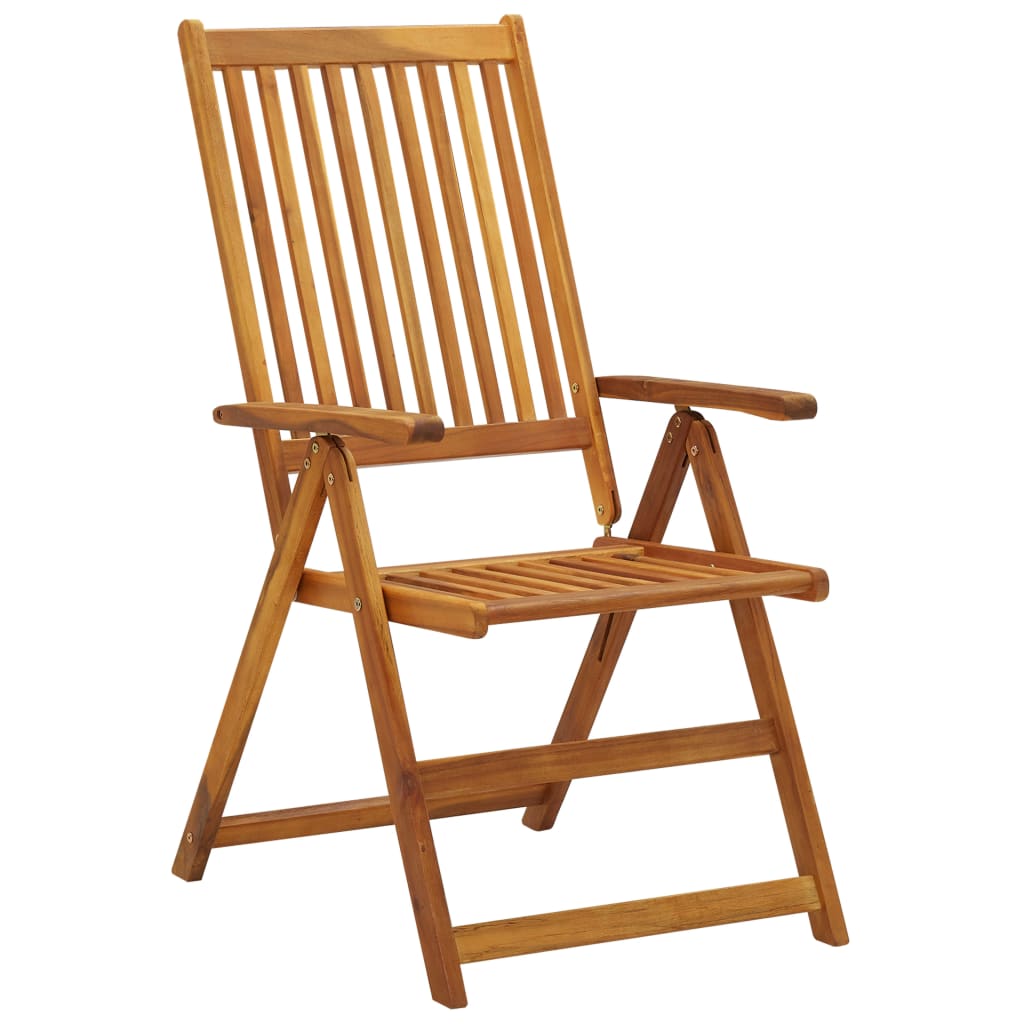 Folding Patio Chairs 3 Pcs With Cushions Solid Acacia Wood