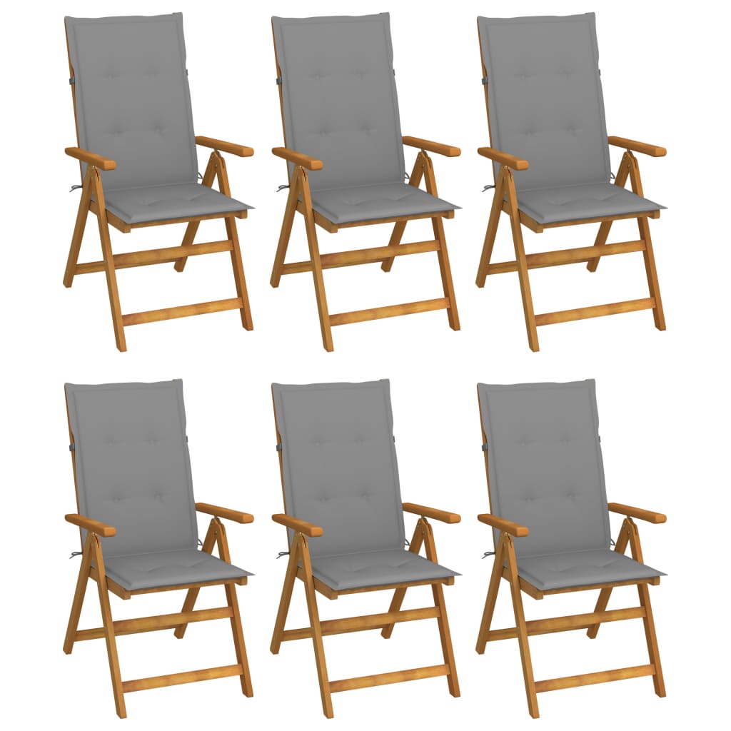 Folding Patio Chairs 3 Pcs With Cushions Solid Acacia Wood