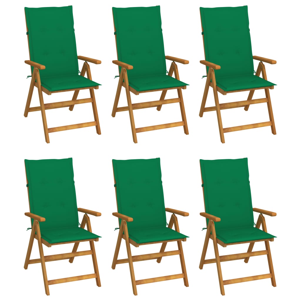 Folding Patio Chairs 3 Pcs With Cushions Solid Acacia Wood