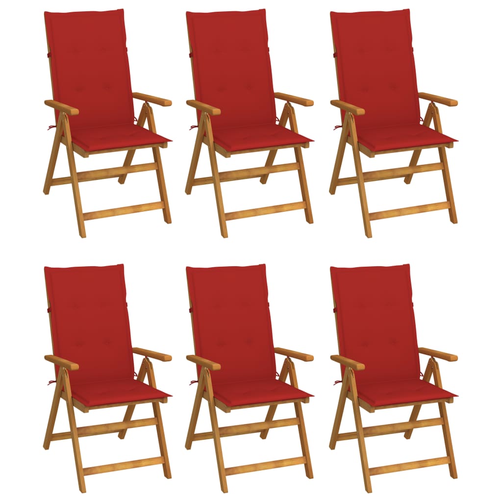 Folding Patio Chairs 3 Pcs With Cushions Solid Acacia Wood