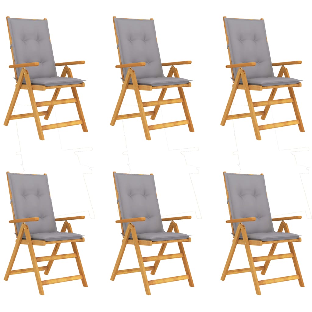 Folding Patio Chairs 3 Pcs With Cushions Solid Acacia Wood