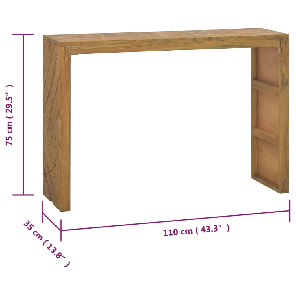 Console Table 43.3&quot;X13.8&quot;X29.5&quot; Solid Teak Wood