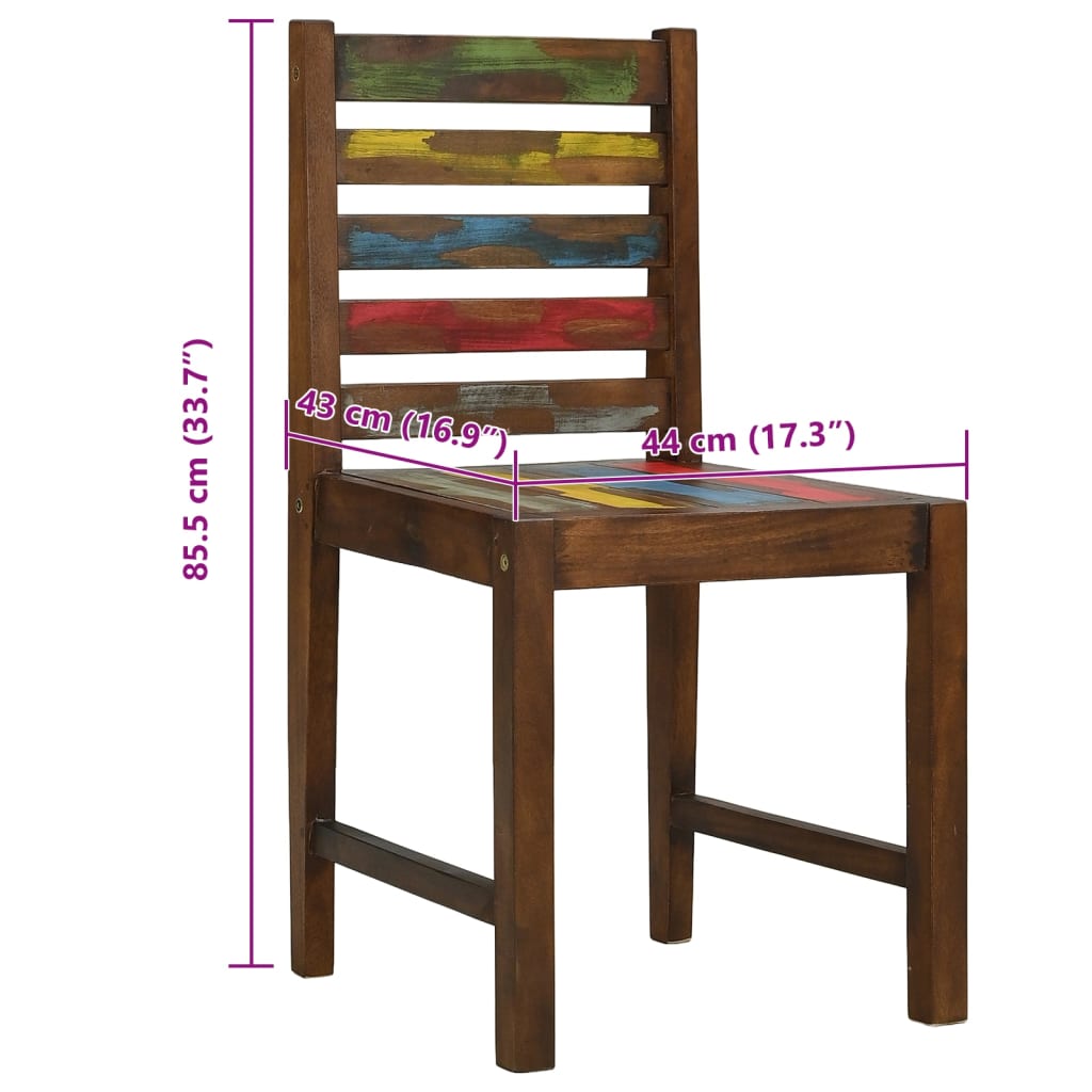 Dining Chairs 4 Pcs Solid Reclaimed Wood