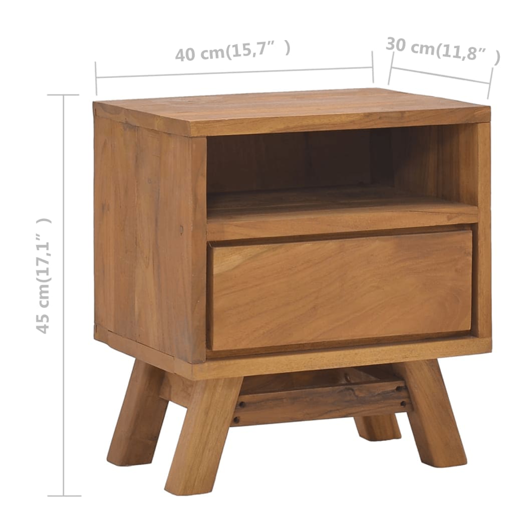 Bedside Cabinet 15.7&quot;X11.8&quot;X17.7&quot; Solid Teak Wood