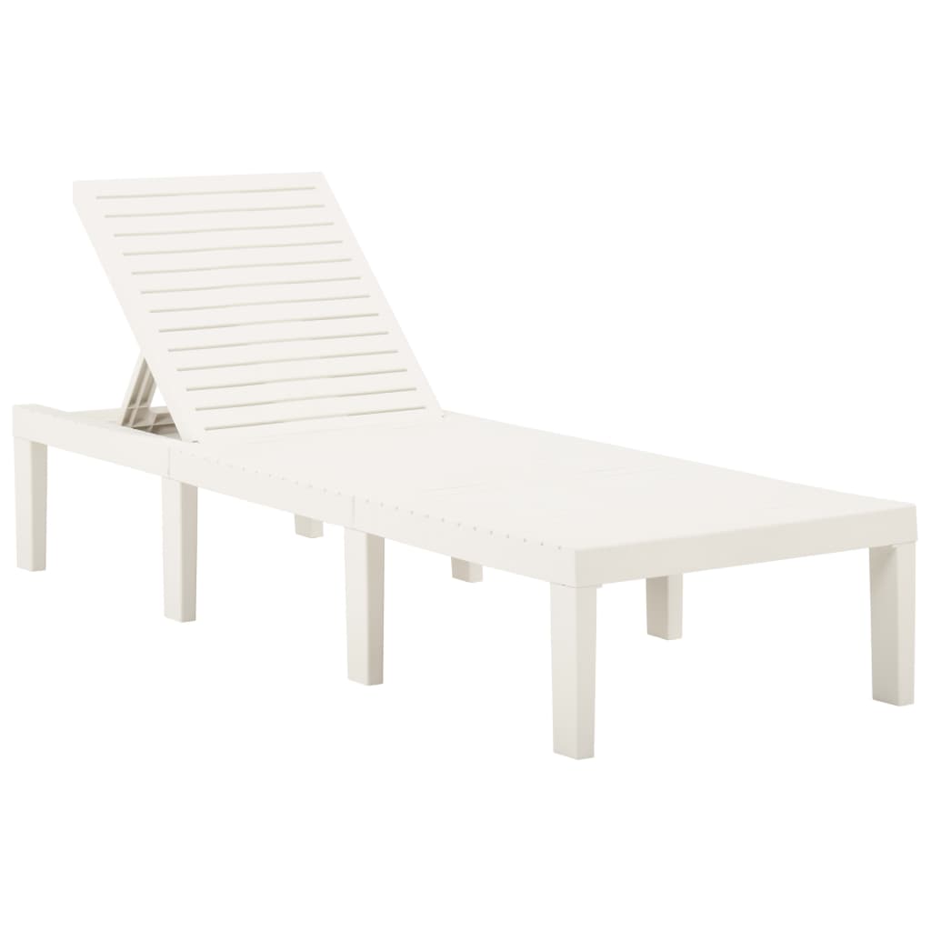 Sun Lounger With Cushion Plastic