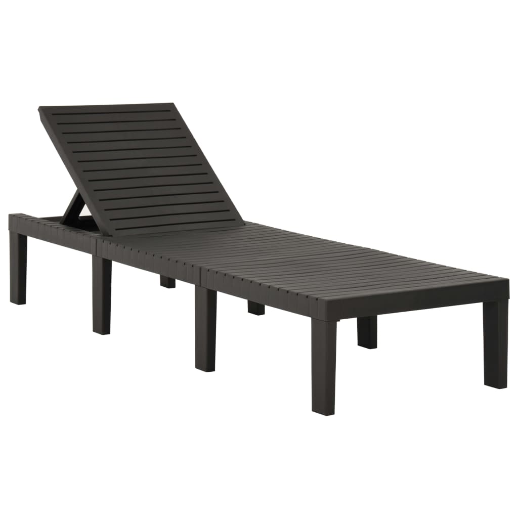 Sun Lounger With Cushion Plastic