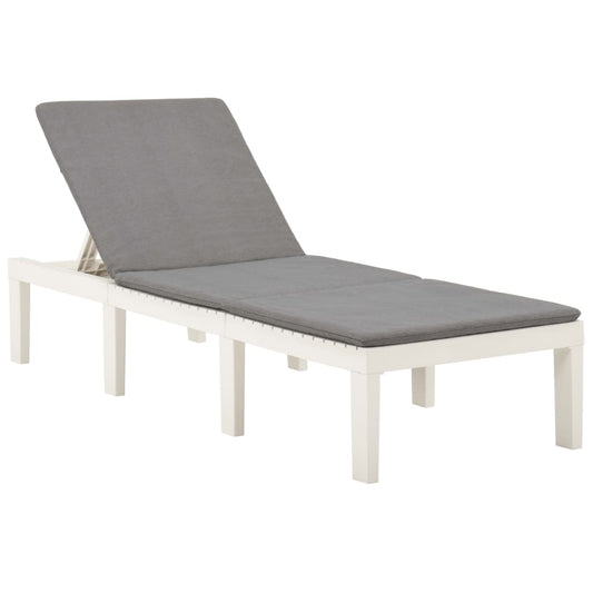 Sun Lounger With Cushion Plastic