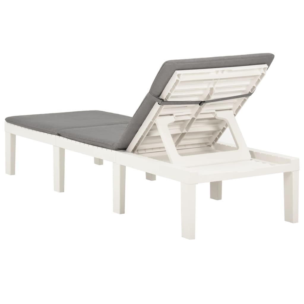 Sun Lounger With Cushion Plastic