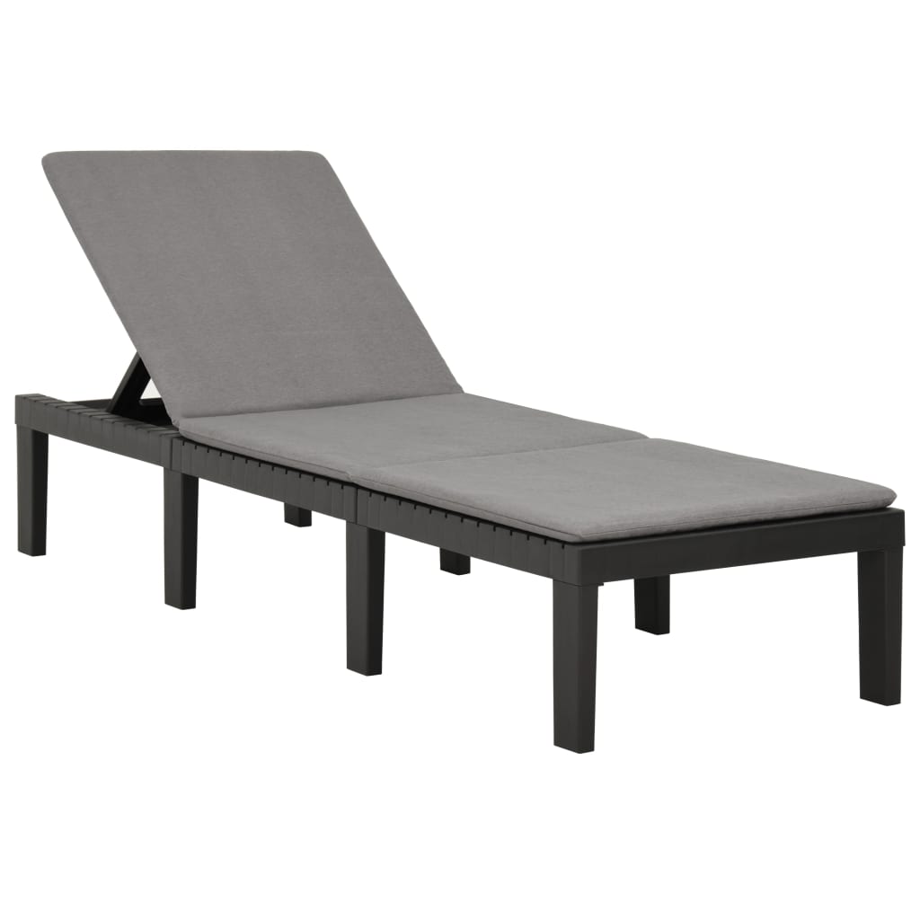 Sun Lounger With Cushion Plastic