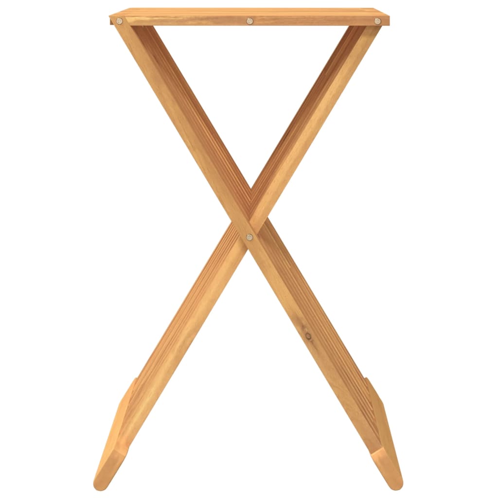 Folding Stool 15.7&quot;X12.8&quot;X27.6&quot; Solid Wood Teak