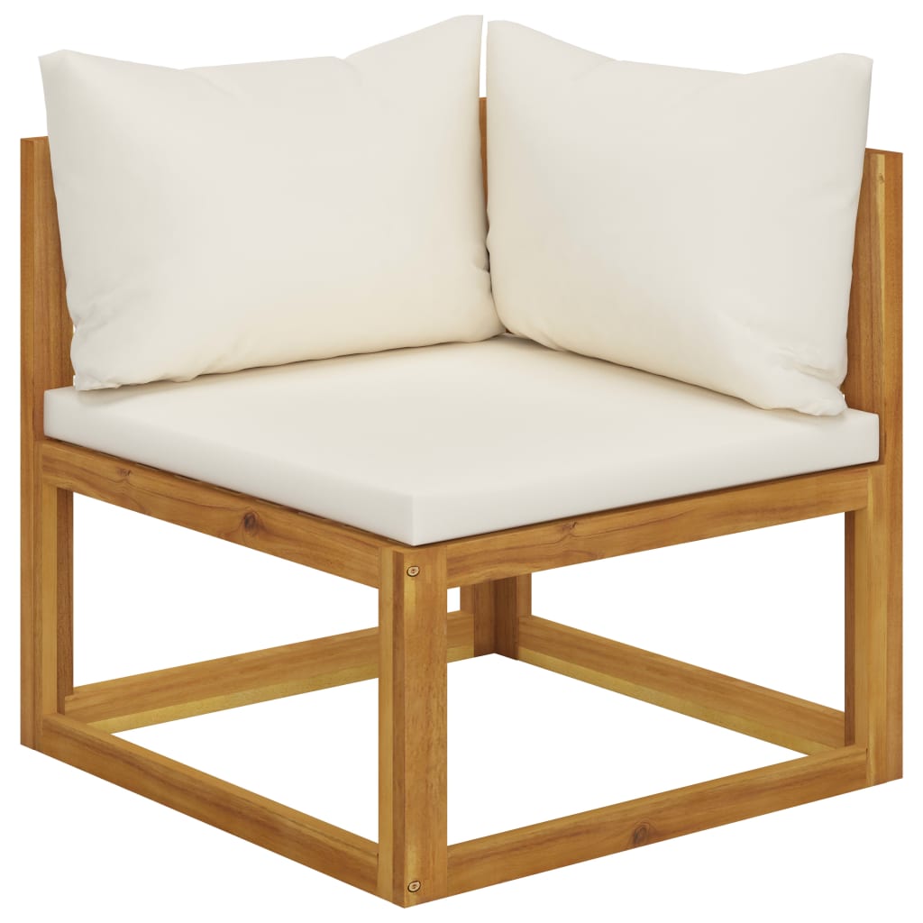 2-Seater Patio Bench With White Cushions