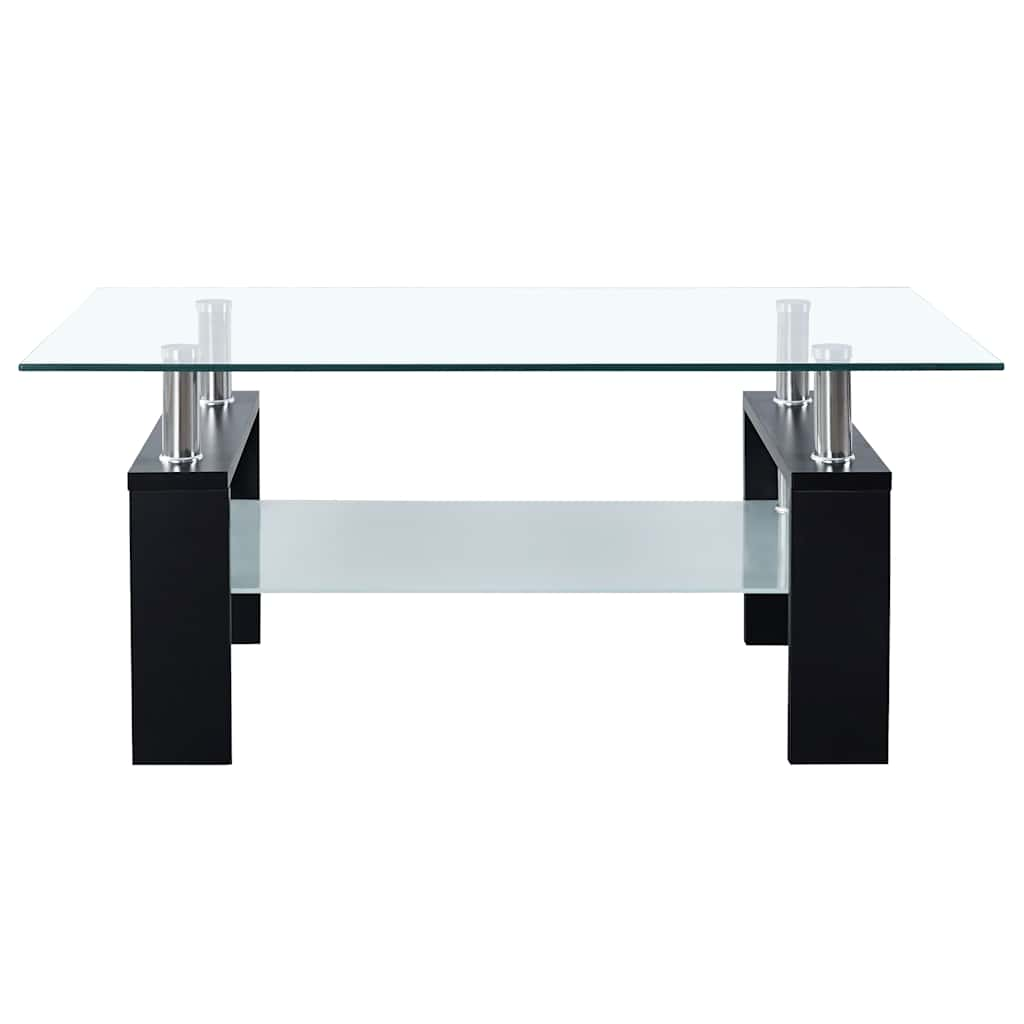 Coffee Table And Transparent 37.4&quot;X21.7&quot;X15.7&quot; Tempered Glass