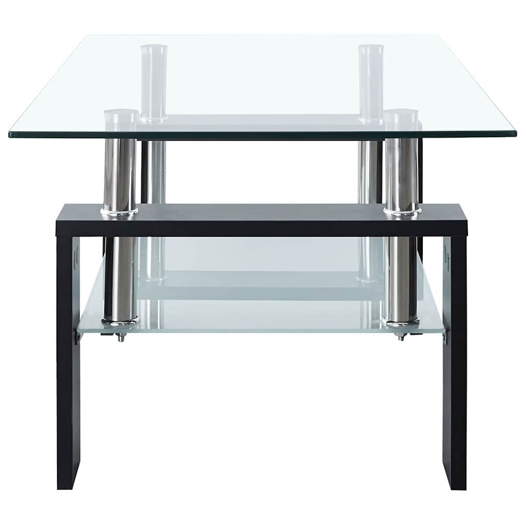 Coffee Table And Transparent 37.4&quot;X21.7&quot;X15.7&quot; Tempered Glass