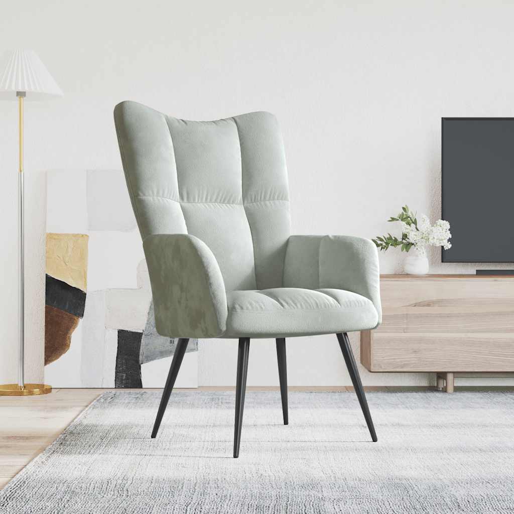 Relaxing Chair With A Stool Velvet