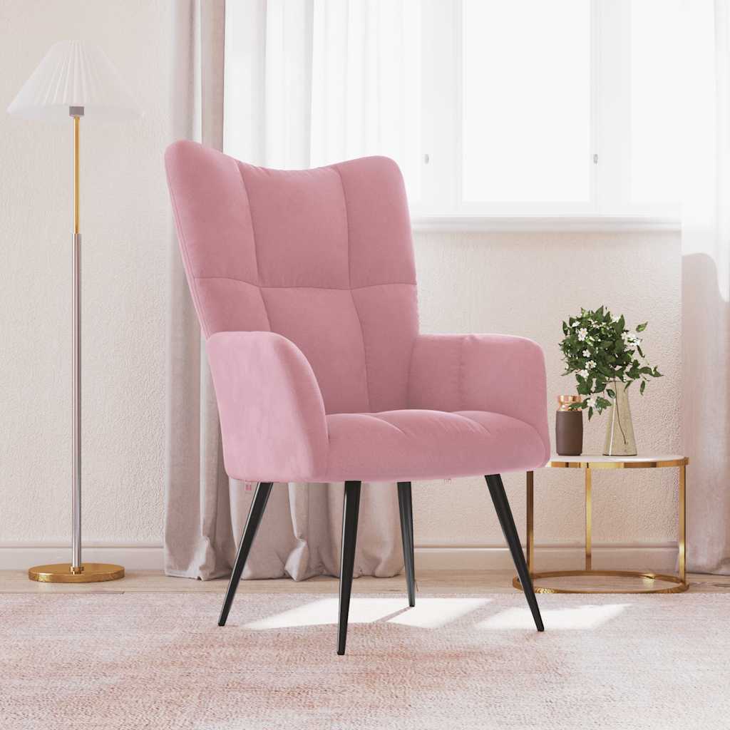 Relaxing Chair With A Stool Velvet