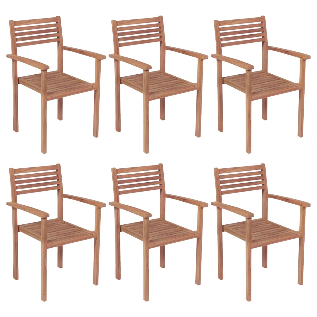 Stackable Patio Chairs 2 Pcs Solid Teak Wood