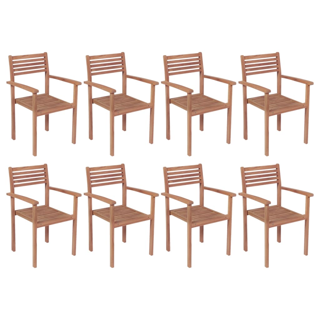 Stackable Patio Chairs 2 Pcs Solid Teak Wood