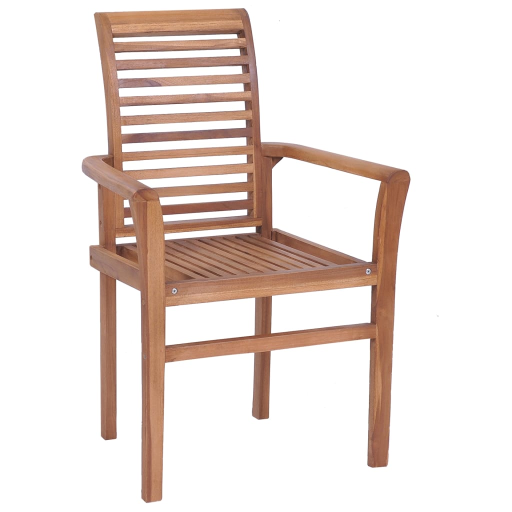 Stacking Dining Chairs 6 Pcs Solid Teak Wood