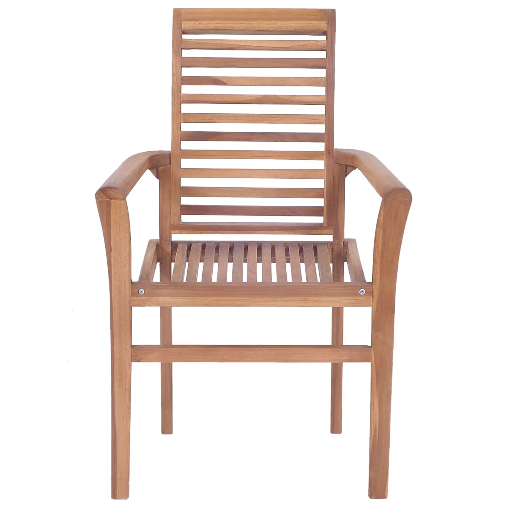 Stacking Dining Chairs 6 Pcs Solid Teak Wood