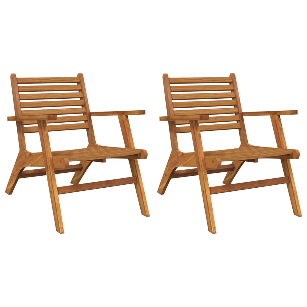 Patio Chairs 2 Pcs Solid Acacia Wood