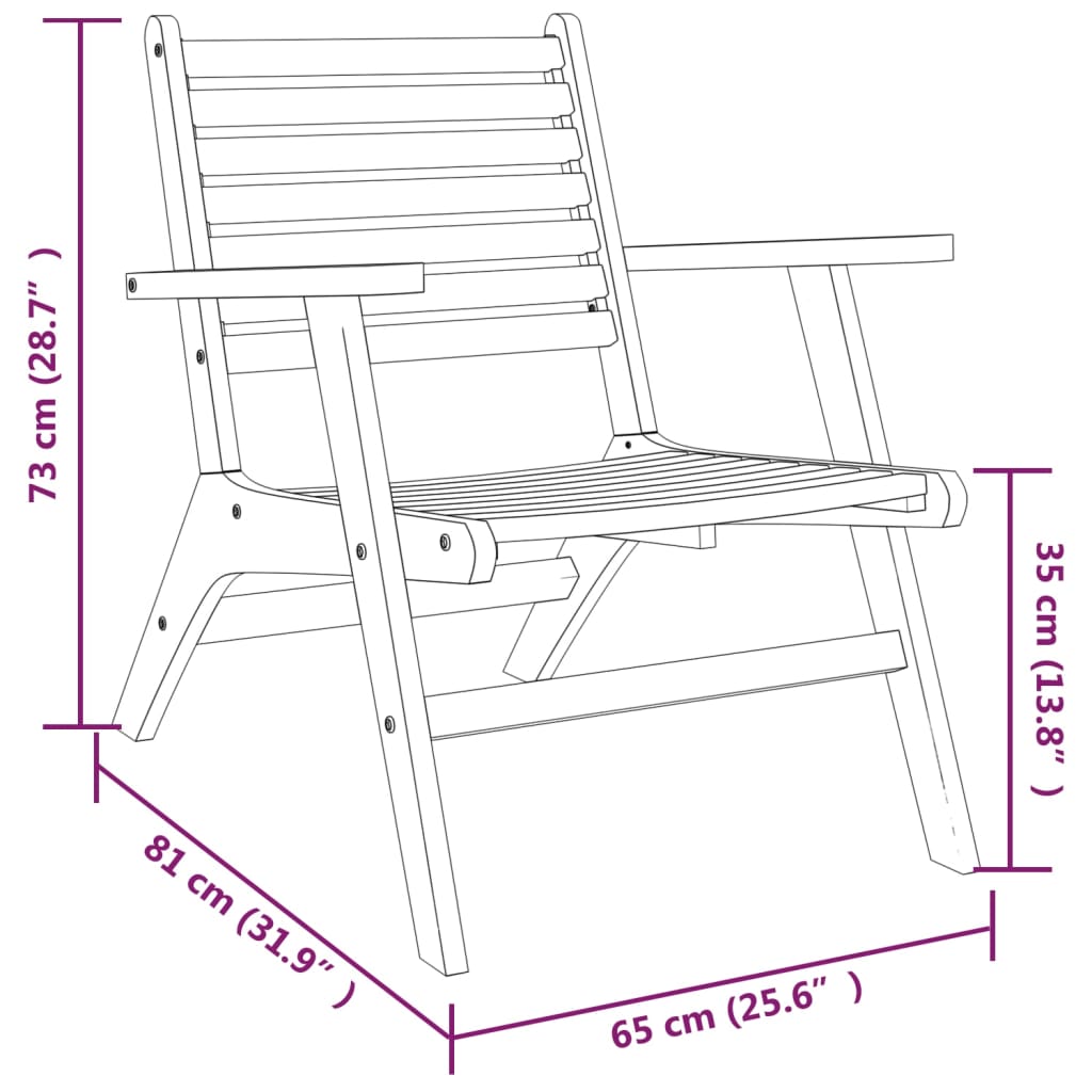 Patio Chairs 2 Pcs Solid Acacia Wood