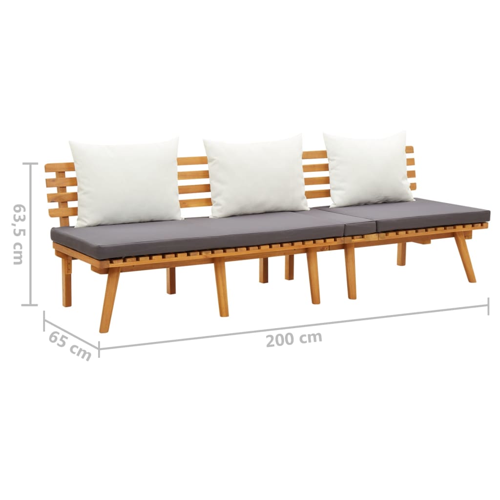 Garden Day Bed 78.7&quot;X25.6&quot; Solid Wood Acacia