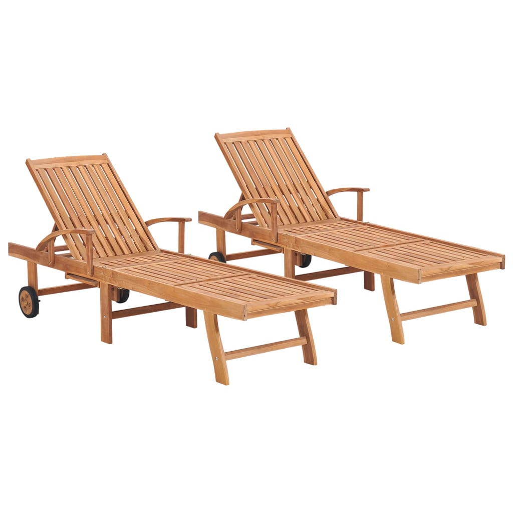 Sun Lounger Solid Teak Wood