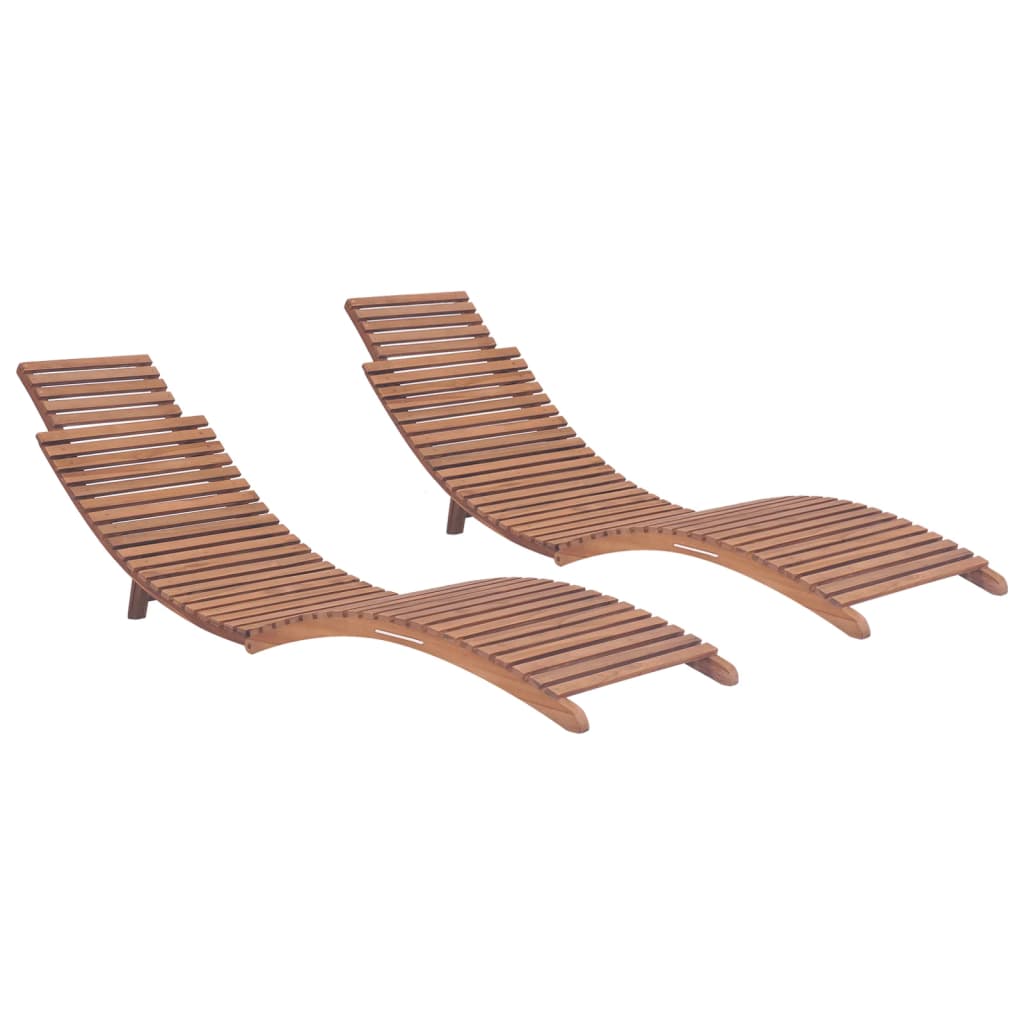 Folding Sun Lounger Solid Teak Wood