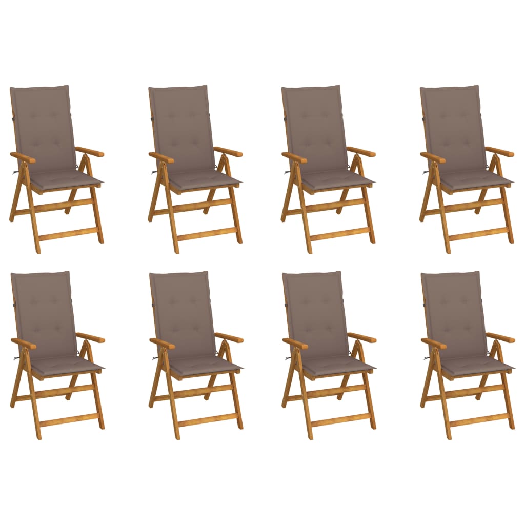 Folding Patio Chairs 3 Pcs With Cushions Solid Acacia Wood