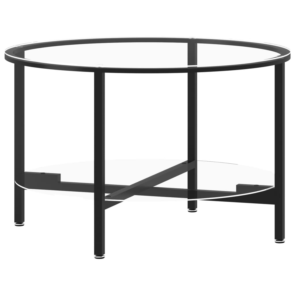 Tea Table Black And 27.6&quot; Tempered Glass