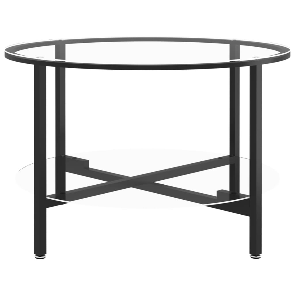 Tea Table Black And 27.6&quot; Tempered Glass