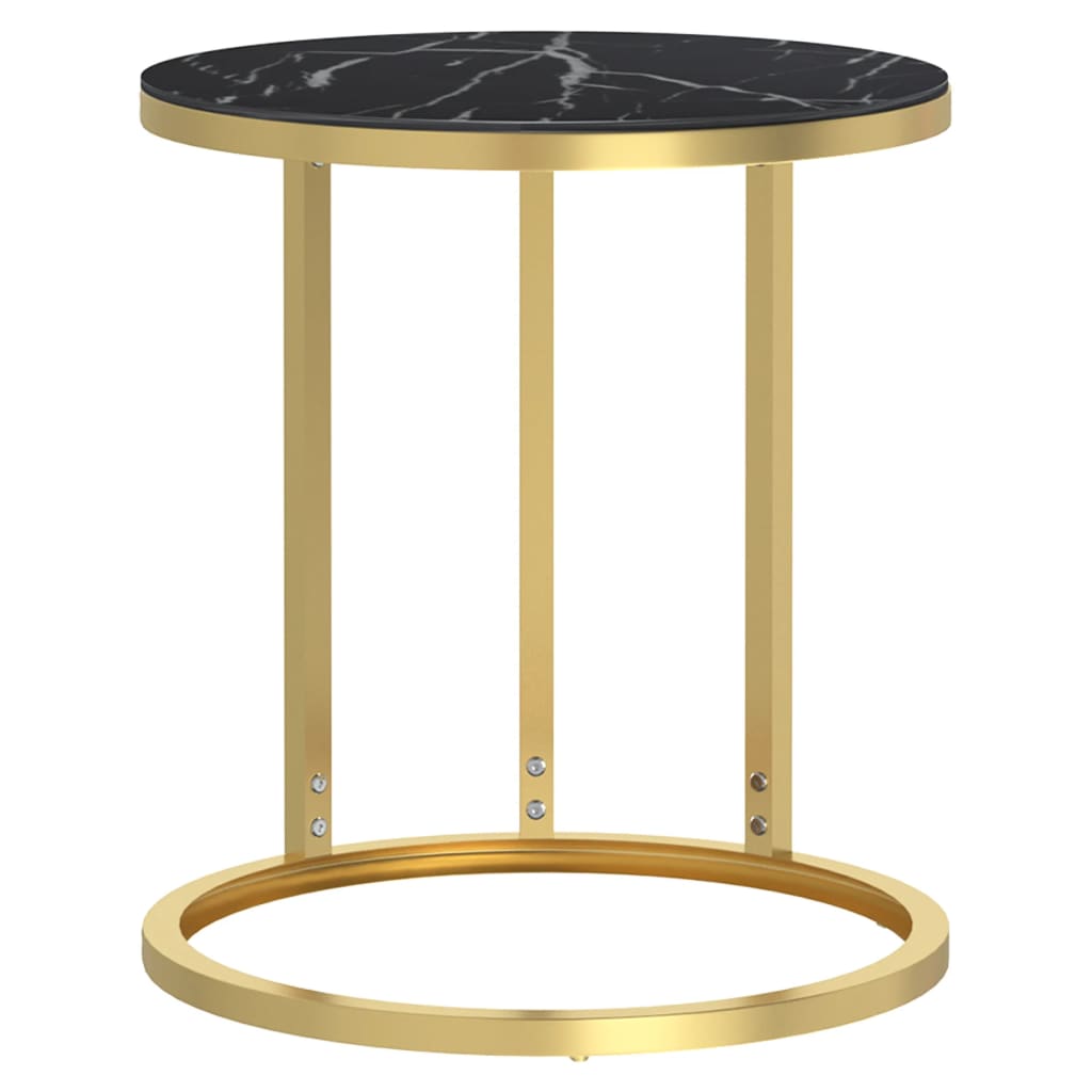 Side Table 17.7&quot; Tempered Glass